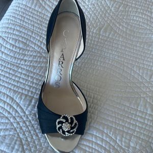 CAPARROS BLACK SILK HEELS